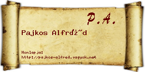Pajkos Alfréd névjegykártya